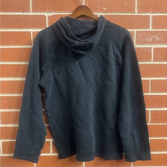 Polo Ralph Lauren Black Waffle Knit Hoodie Sweatshirt Men’s Large - Picture 2 of 3